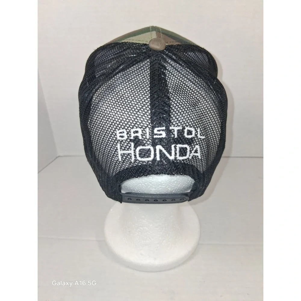 Camo Trucker Hat Bristol Honda‎ Outdoor Cap Mesh Back Adjustable
